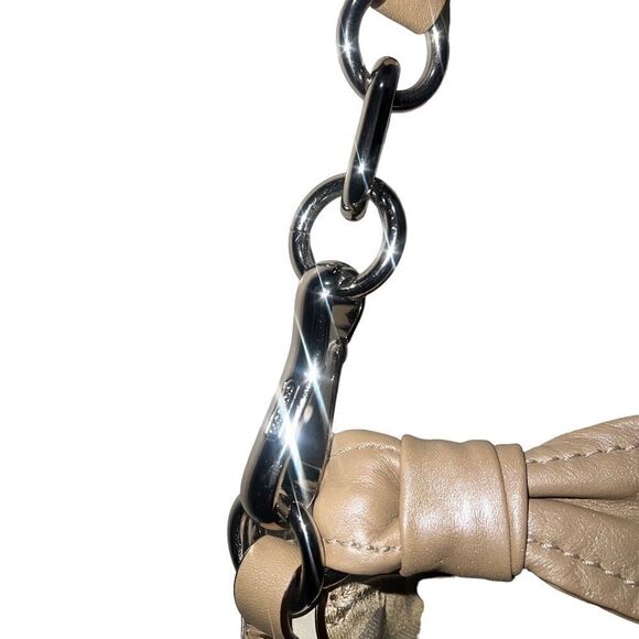 Coach Gold Monogram C Shoulder Bag Large 13” X 12 1/2” Never Used. Authentic - Picture 8 of 10